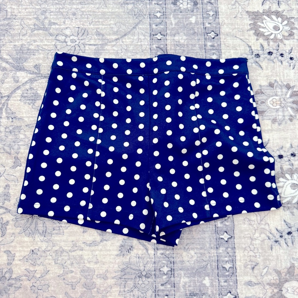 Forever 21 Blue Polka Dot High Waist Shorts